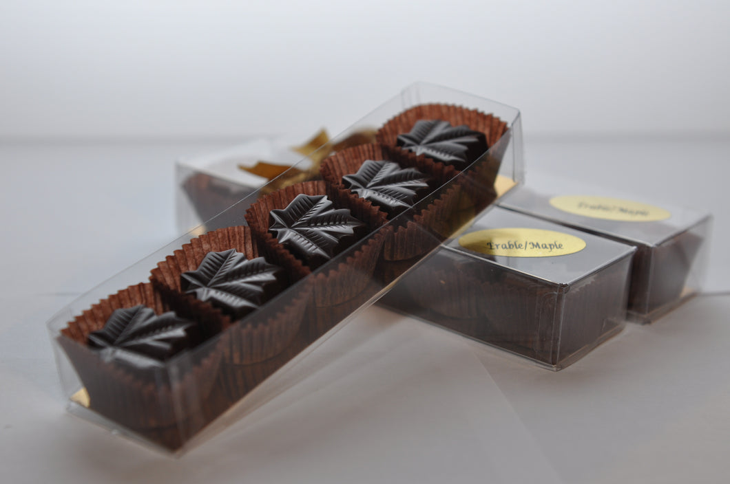 Boîte 5 morceaux  ÉRABLE   chocolat noir  -  50g   -
