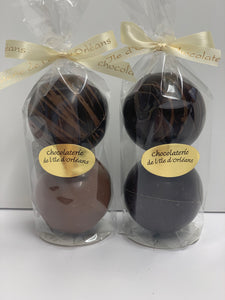 Boules de chocolat chaud avec guimauve maison  75g  - lait - noir -