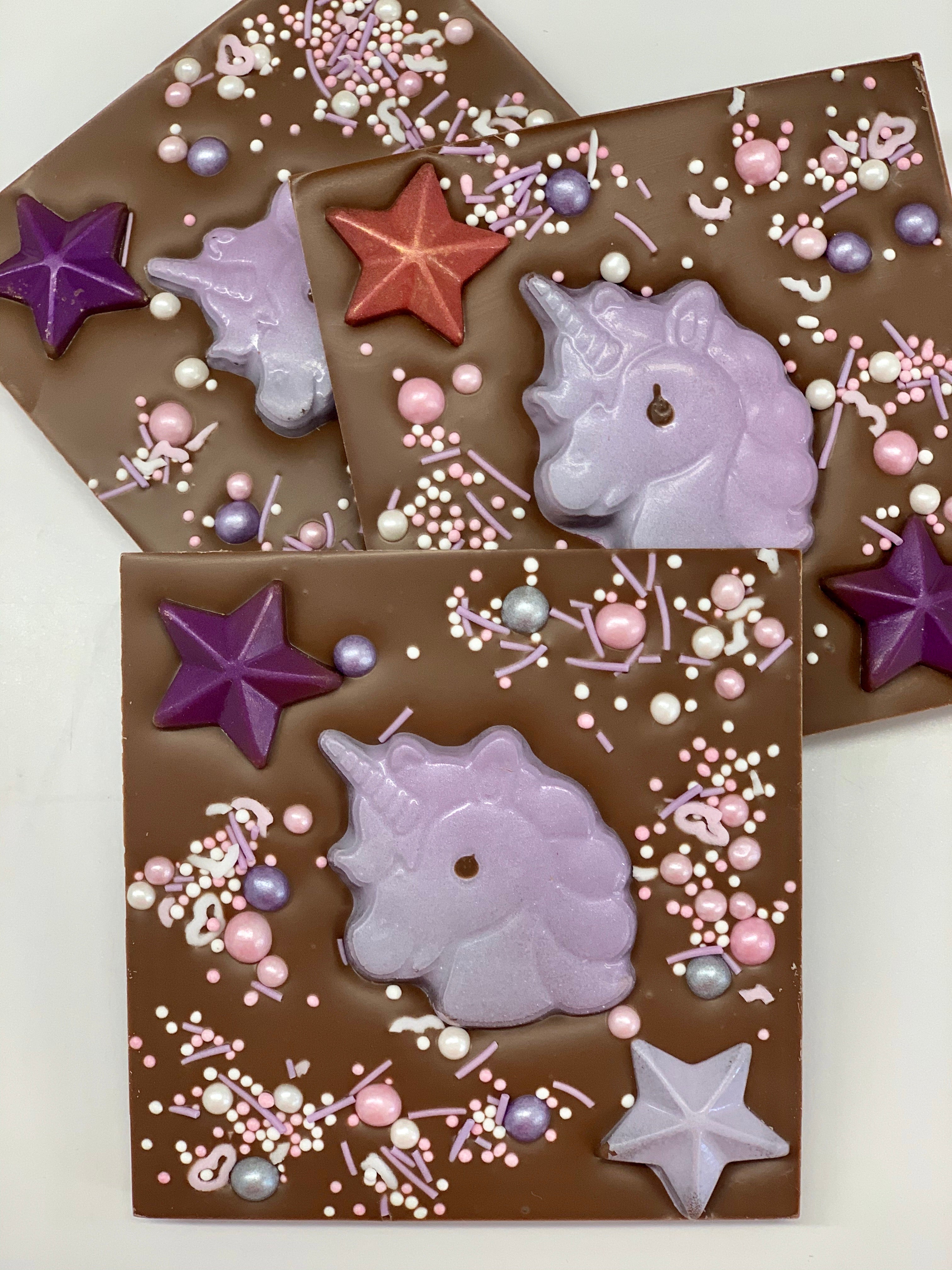 Plaque Licorne étoiles-100g-Lait